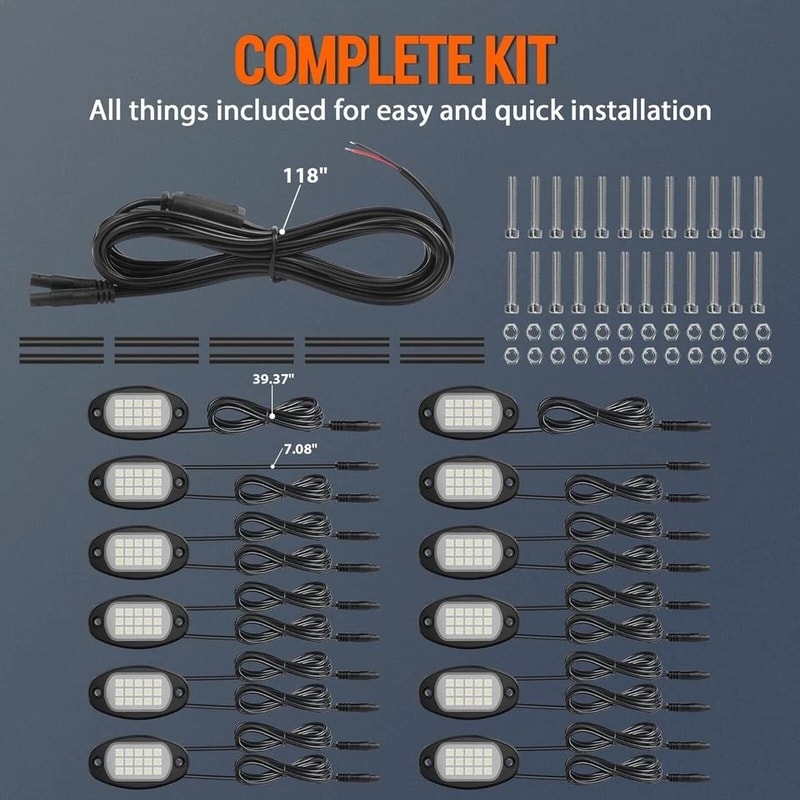 Pod Pure White LED Rock Lights Waterproof Underbody Kit 1