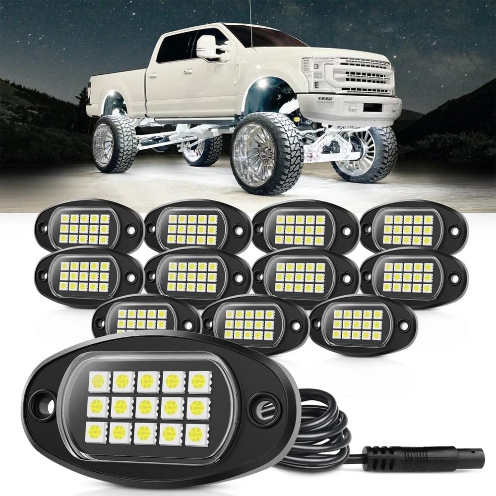 Pod Pure White LED Rock Lights Waterproof Underbody Kit 6