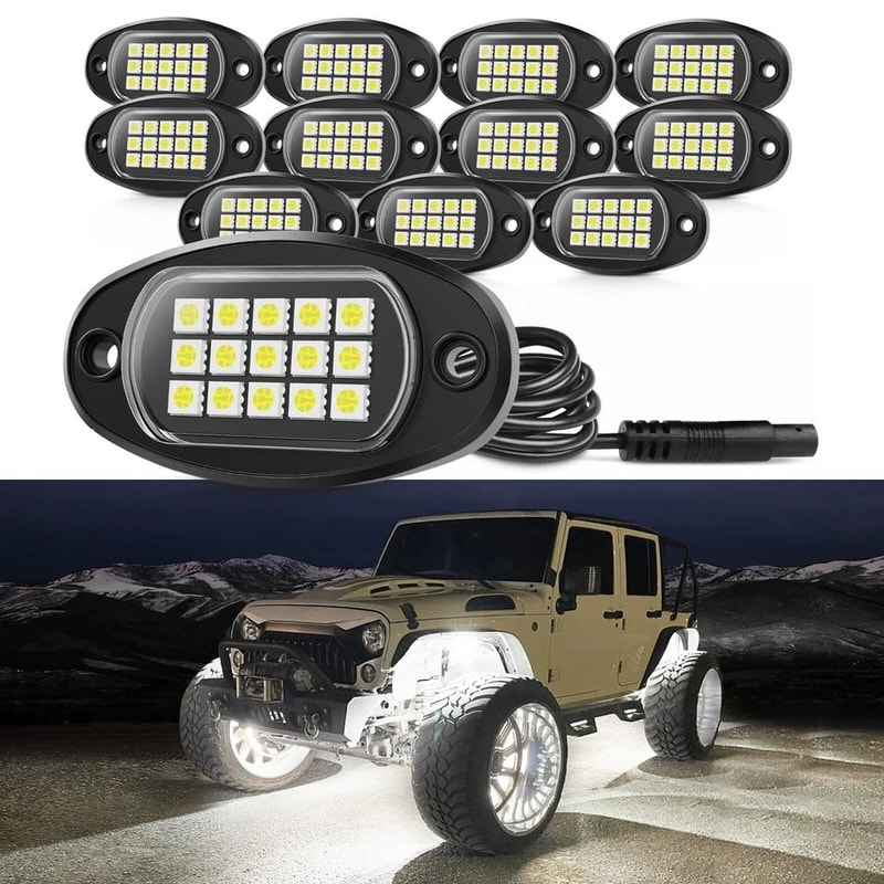 Pod Pure White LED Rock Lights Waterproof Underbody Kit 7