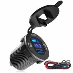 dual usb car charger with digital voltmeter