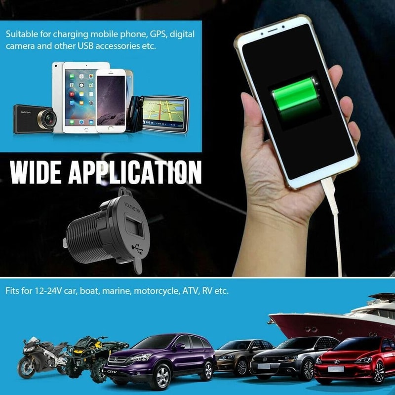 Dual USB Car Charger With Digital Voltmeter 6