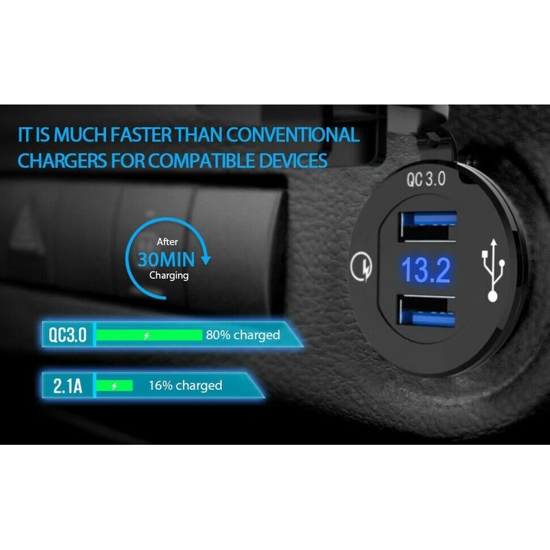 Dual USB Car Charger With Digital Voltmeter 7