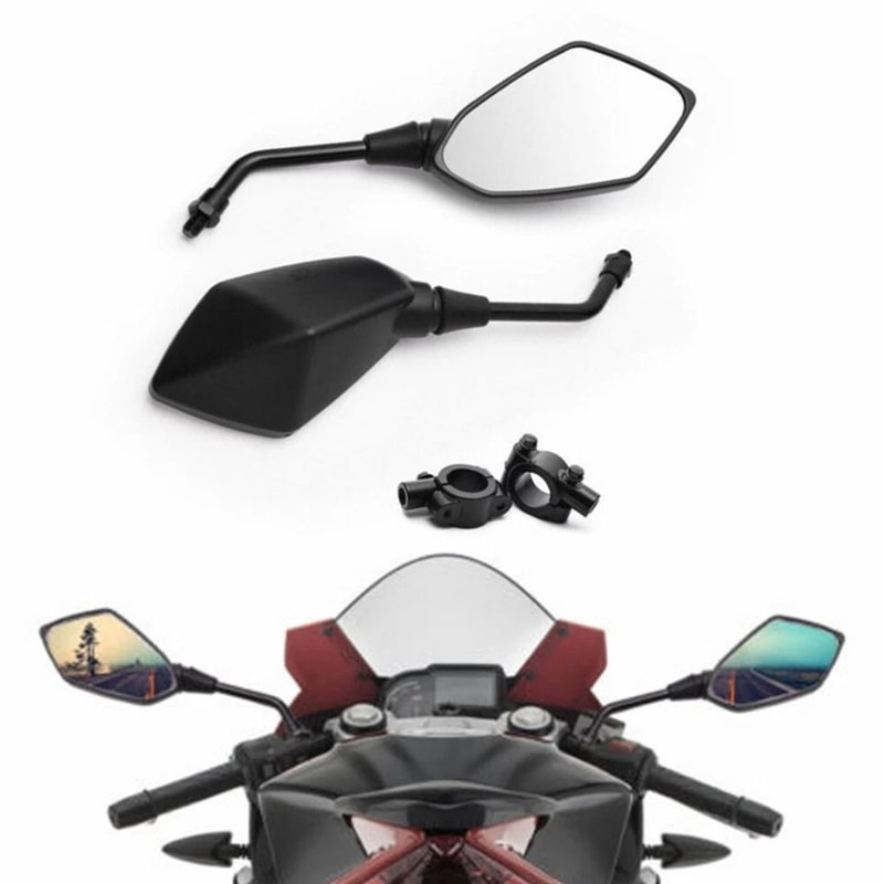 Universal Motorcycle Bar End Mirrors Pair For Handlebars 2