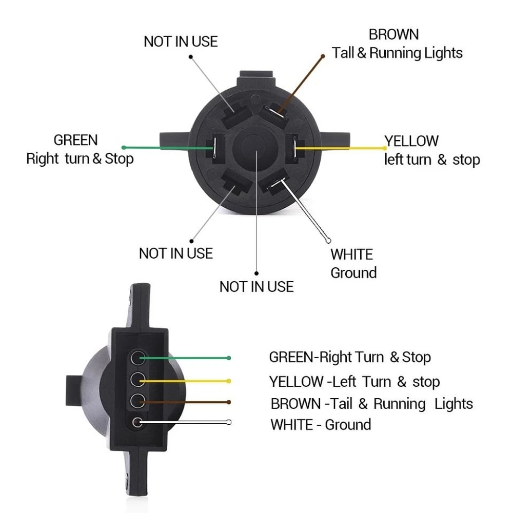 Flat Trailer Adapter RV Pin To Pin Wiring Connector 3