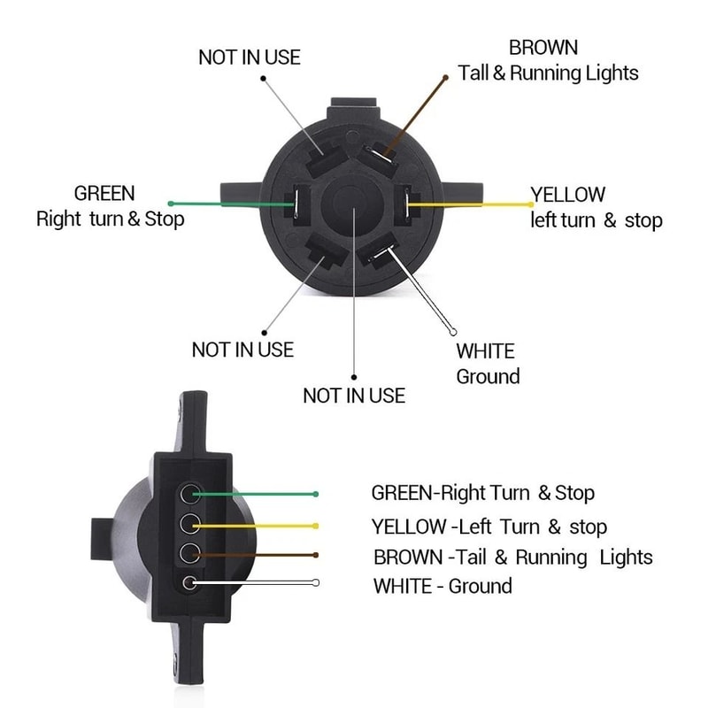 Flat Trailer Adapter RV Pin To Pin Wiring Connector 3