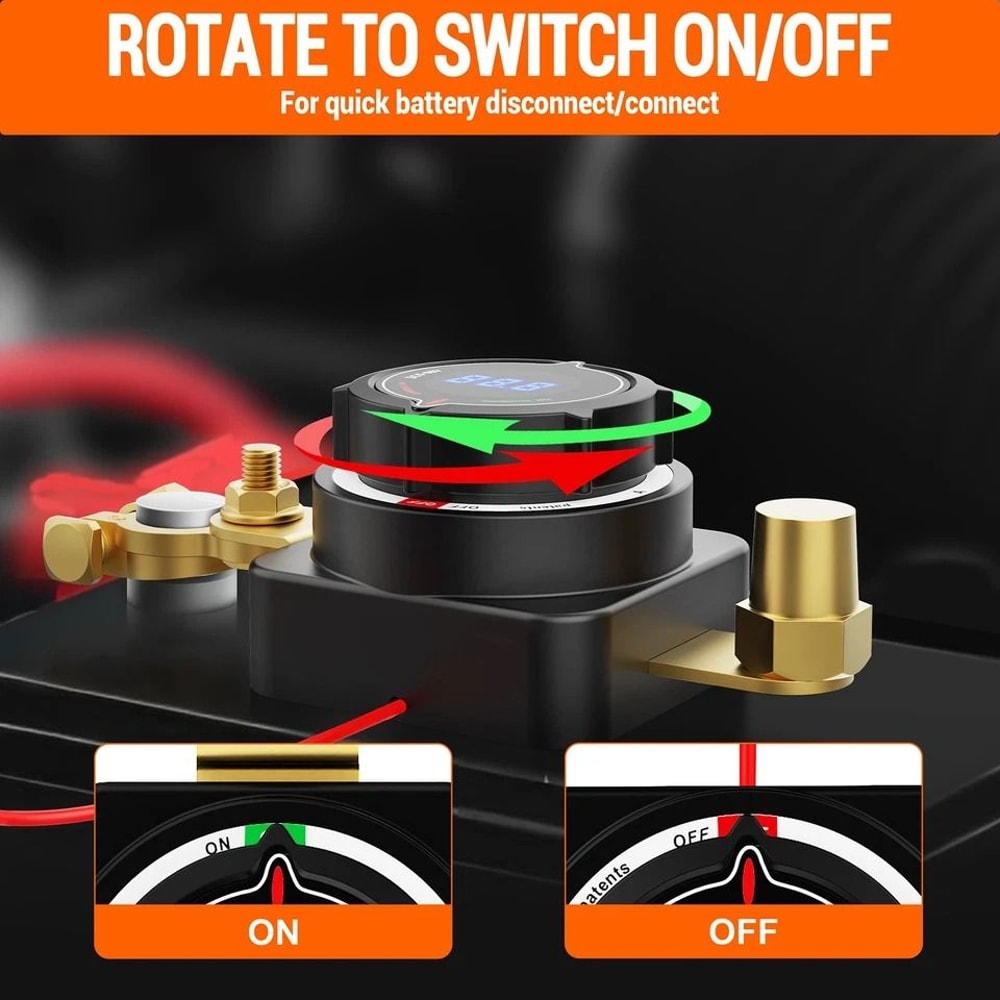Battery Disconnect Switch With LED Voltmeter For RV Marine Car 2