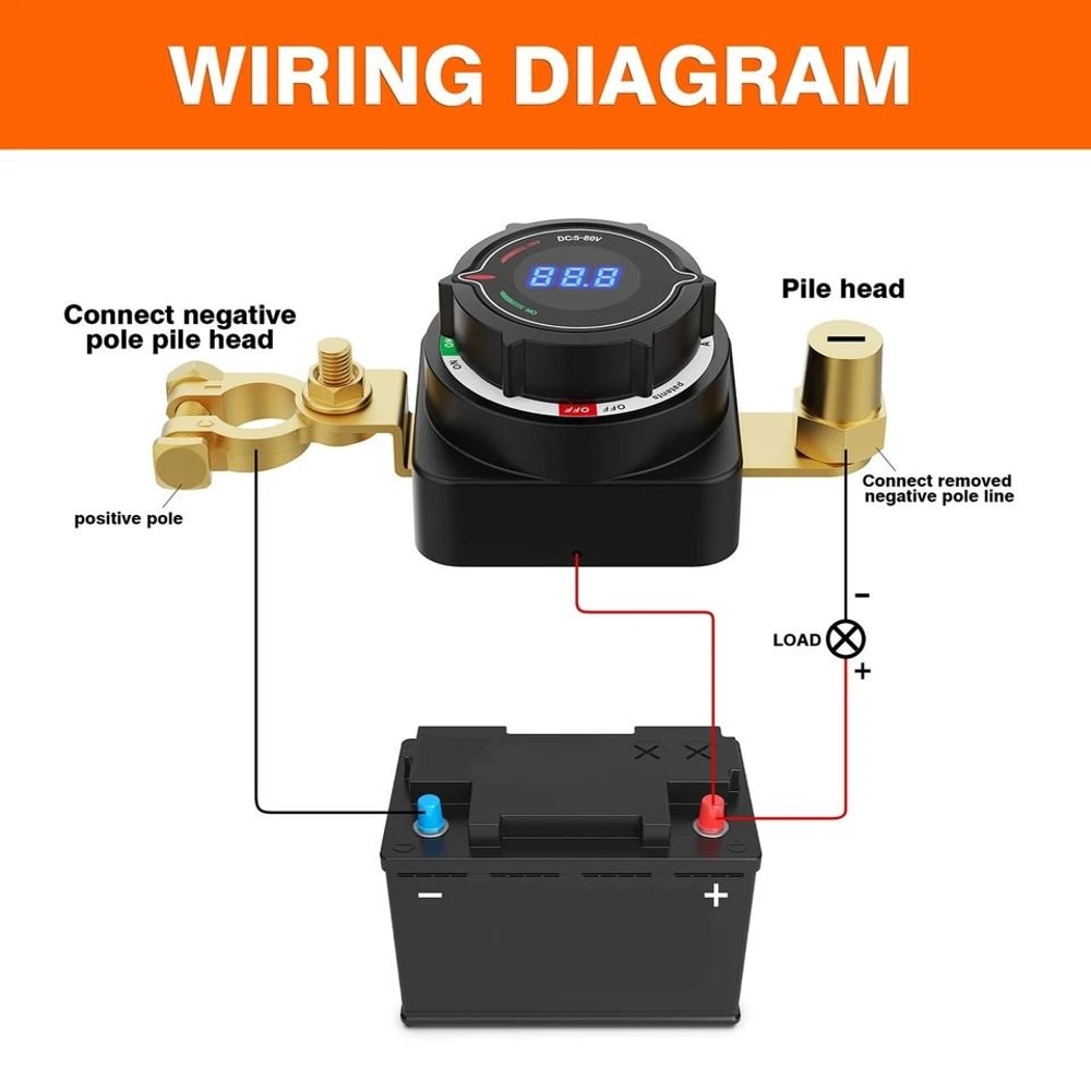 Battery Disconnect Switch With LED Voltmeter For RV Marine Car 5