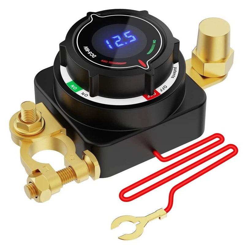 Battery Disconnect Switch With LED Voltmeter For RV Marine Car 6