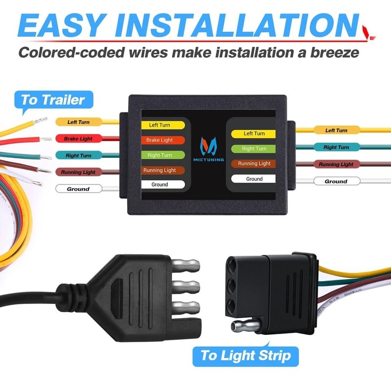Wire Trailer Tail Light Converter With Pin Wiring Harness 2