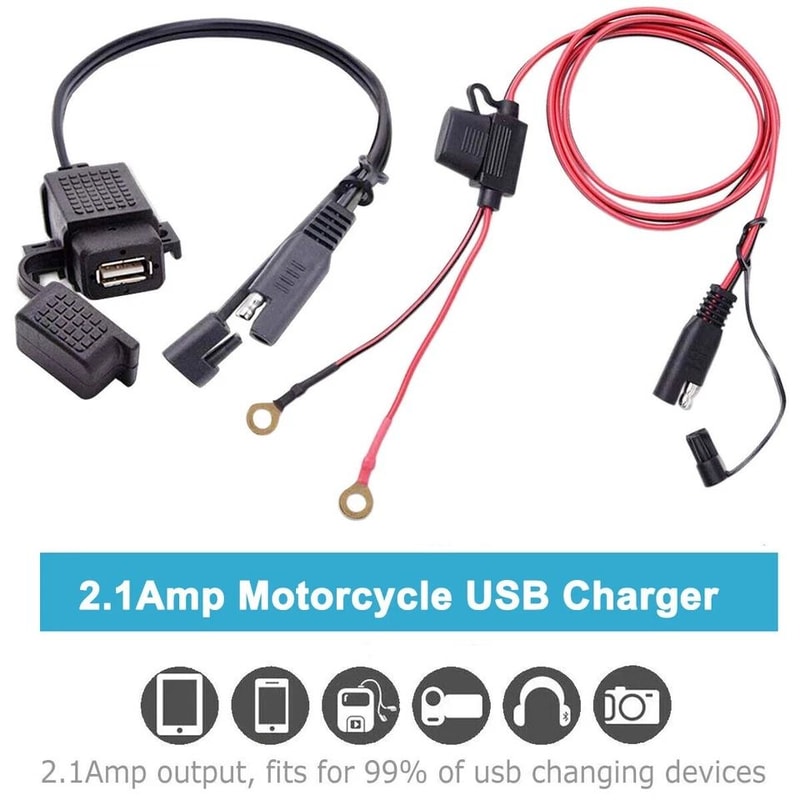 Waterproof Motorcycle SAE To USB Charger Cable 1