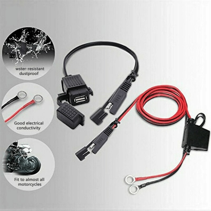 Waterproof Motorcycle SAE To USB Charger Cable 10