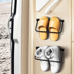 pair rv wall mounted shoe rack space saving camper entryway organizer