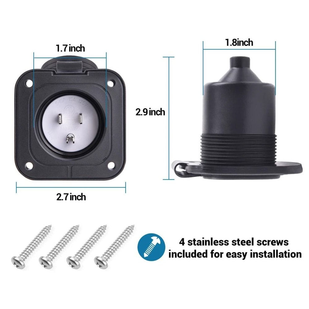 RV Shore Power Inlet With Waterproof Cap 2