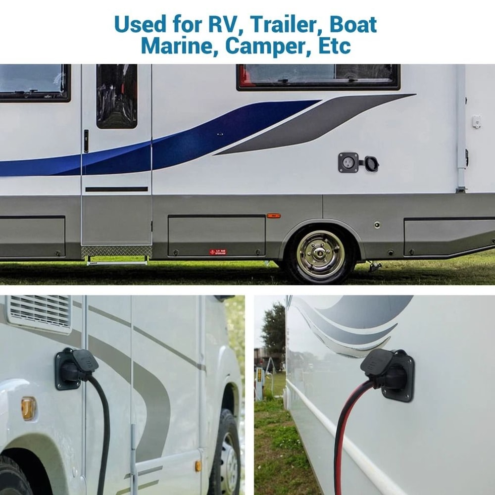 RV Shore Power Inlet With Waterproof Cap 3