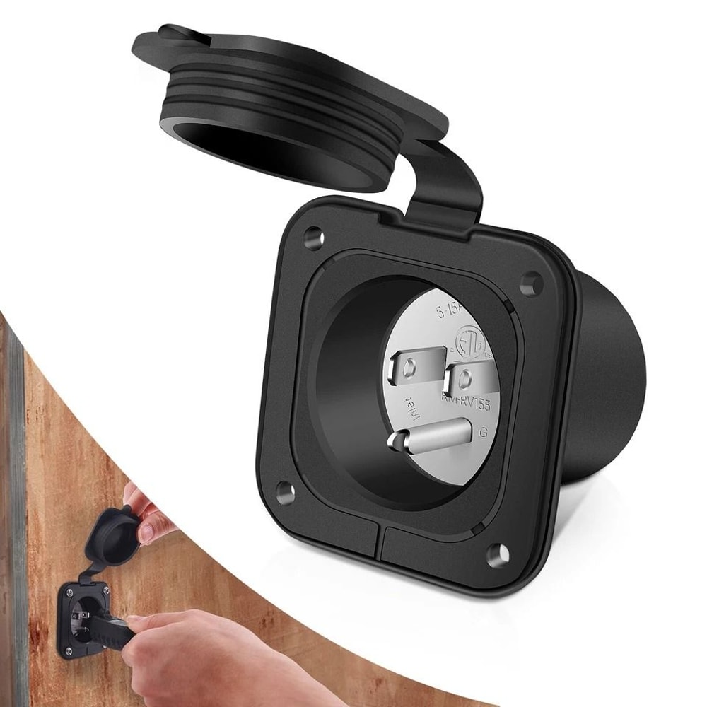 RV Shore Power Inlet With Waterproof Cap 6