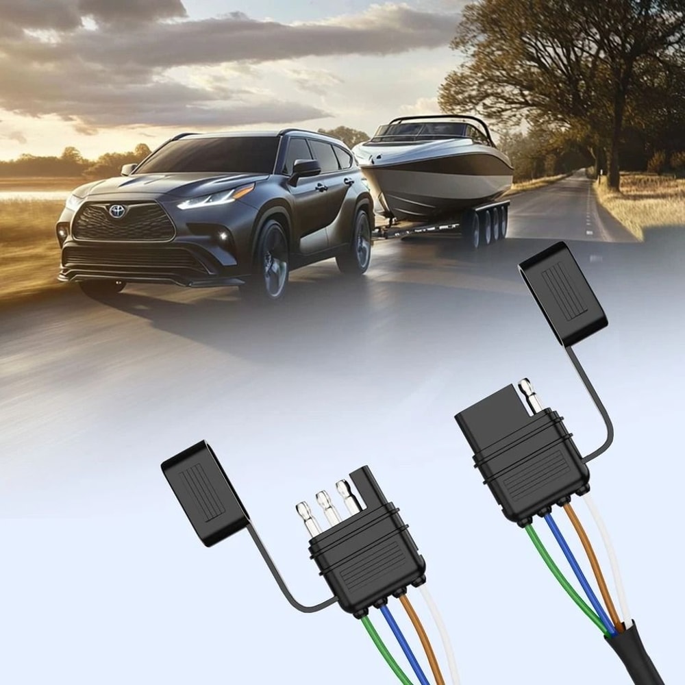 Way Flat Trailer Extension Cable AWG Wiring Harness For Secure Vehicle To Trailer Connection 3
