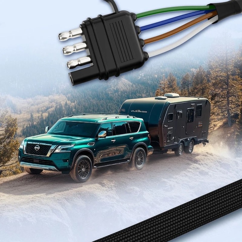 Way Flat Trailer Extension Cable AWG Wiring Harness For Secure Vehicle To Trailer Connection 6