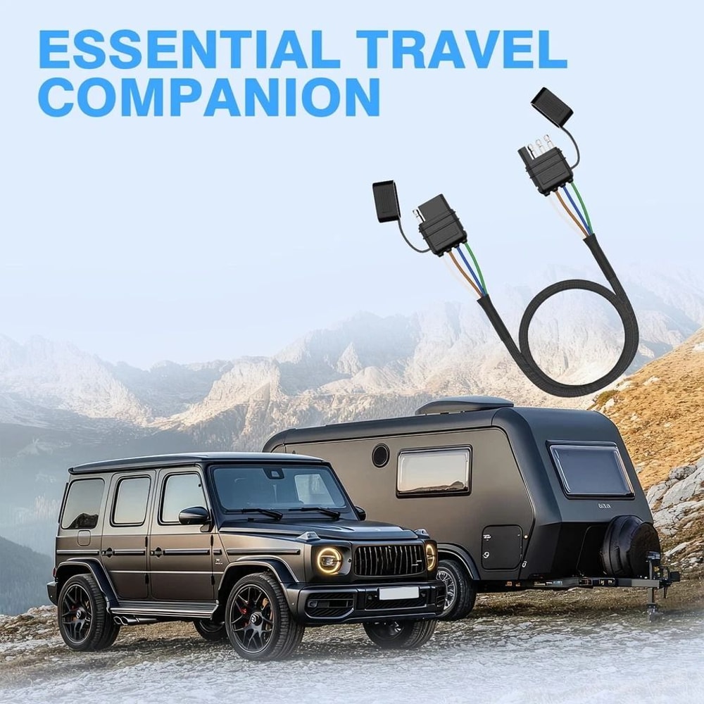 Way Flat Trailer Extension Cable AWG Wiring Harness For Secure Vehicle To Trailer Connection 7