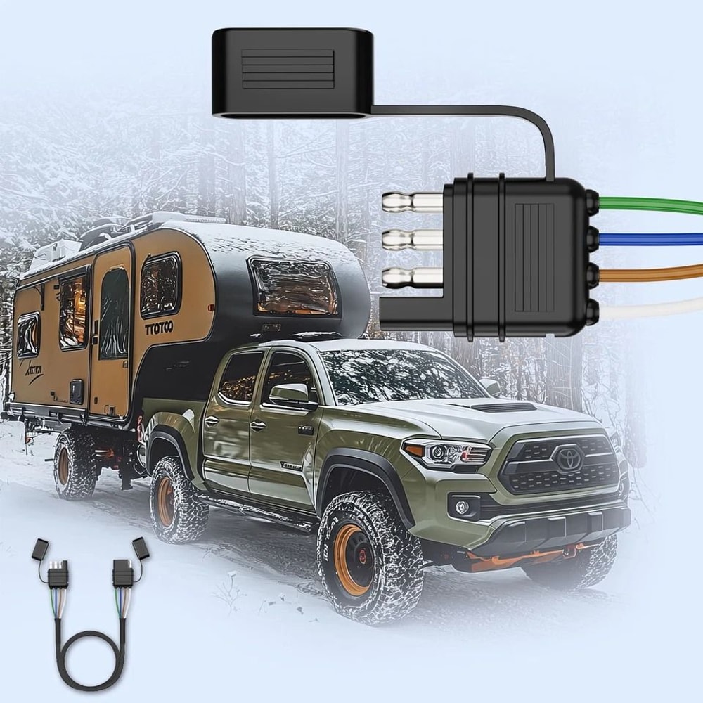 Way Flat Trailer Extension Cable AWG Wiring Harness For Secure Vehicle To Trailer Connection 9