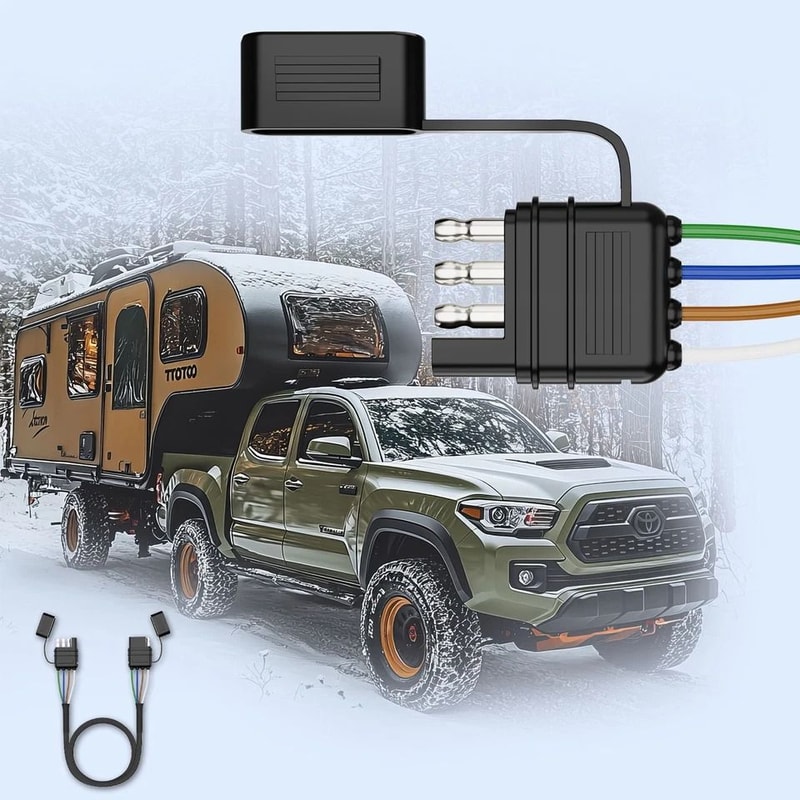 Way Flat Trailer Extension Cable AWG Wiring Harness For Secure Vehicle To Trailer Connection 9