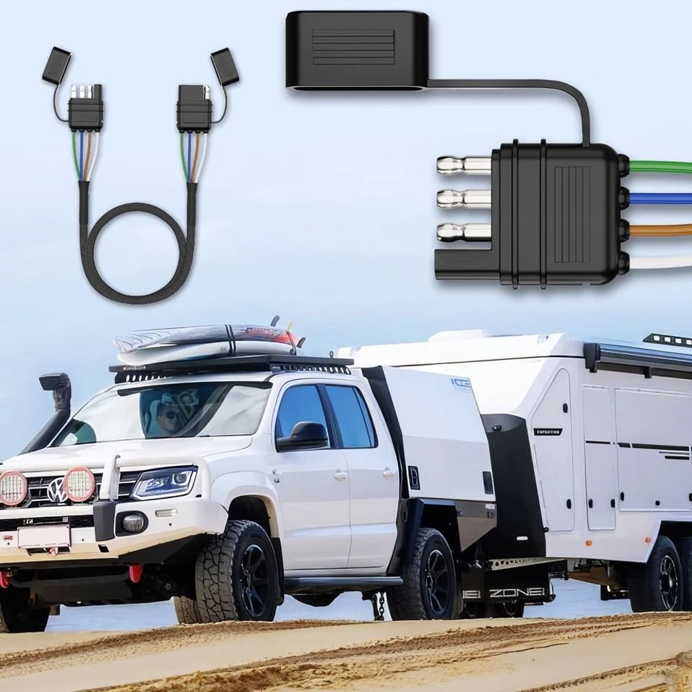 Way Flat Trailer Extension Cable AWG Wiring Harness For Secure Vehicle To Trailer Connection 1