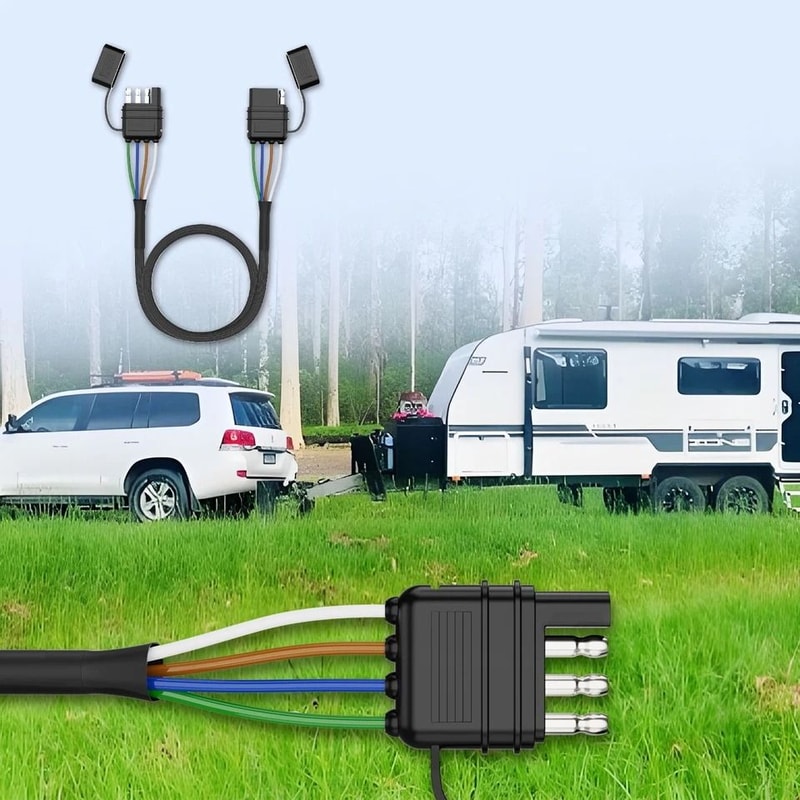 Way Flat Trailer Extension Cable AWG Wiring Harness For Secure Vehicle To Trailer Connection 10