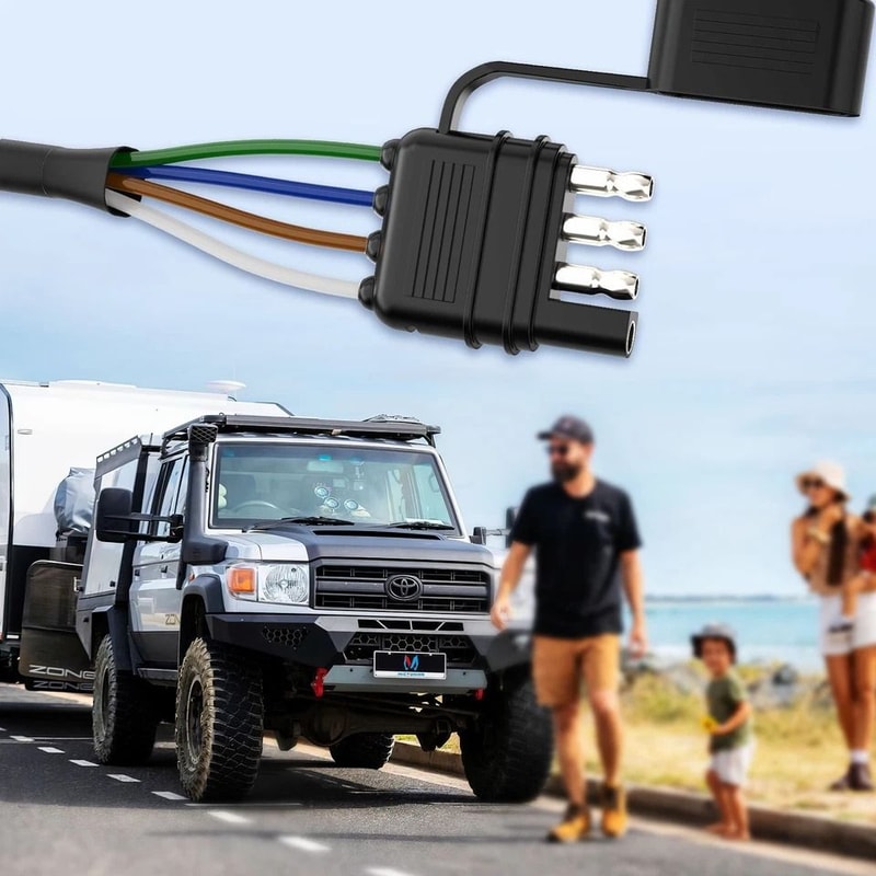Way Flat Trailer Extension Cable AWG Wiring Harness For Secure Vehicle To Trailer Connection 11