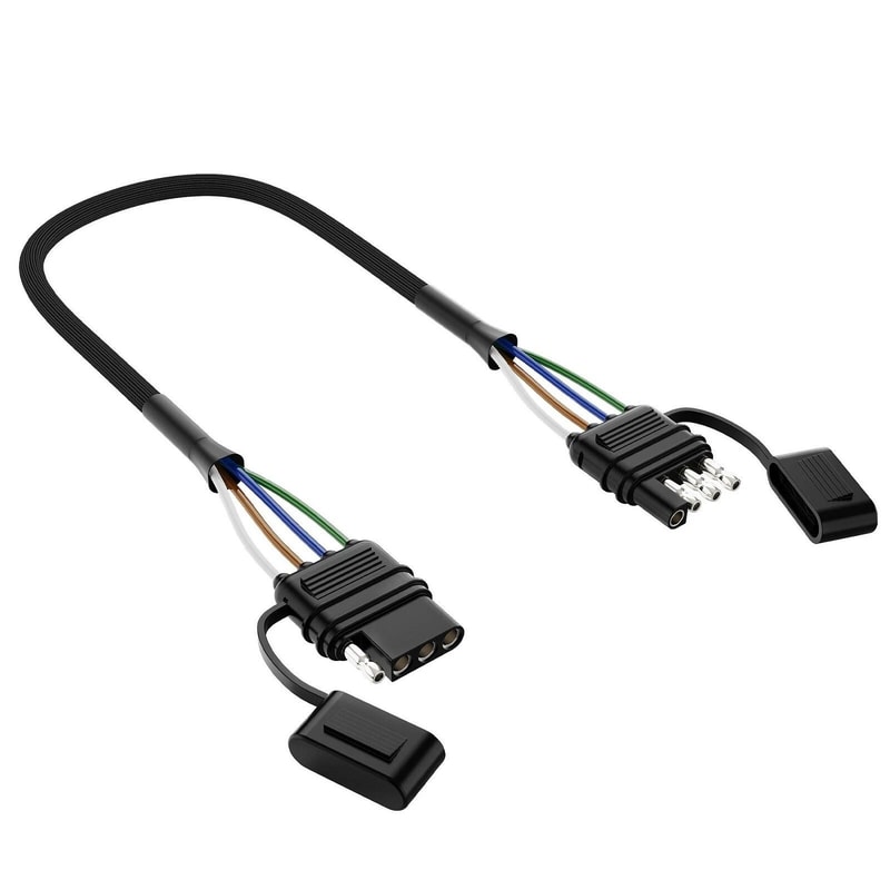 Way Flat Trailer Extension Cable AWG Wiring Harness For Secure Vehicle To Trailer Connection 0