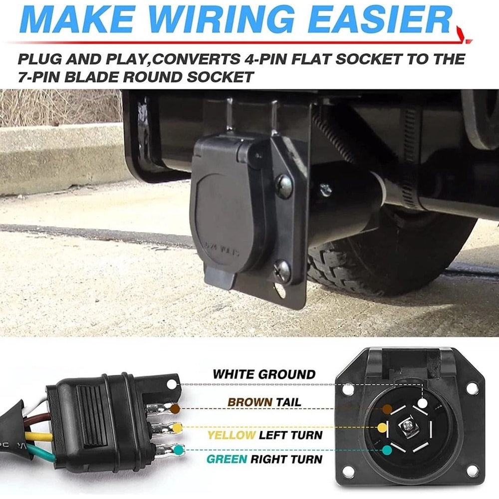 Blade Trailer Adapter Plug For RV Truck Towing 3