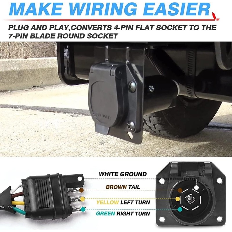 Blade Trailer Adapter Plug For RV Truck Towing 3