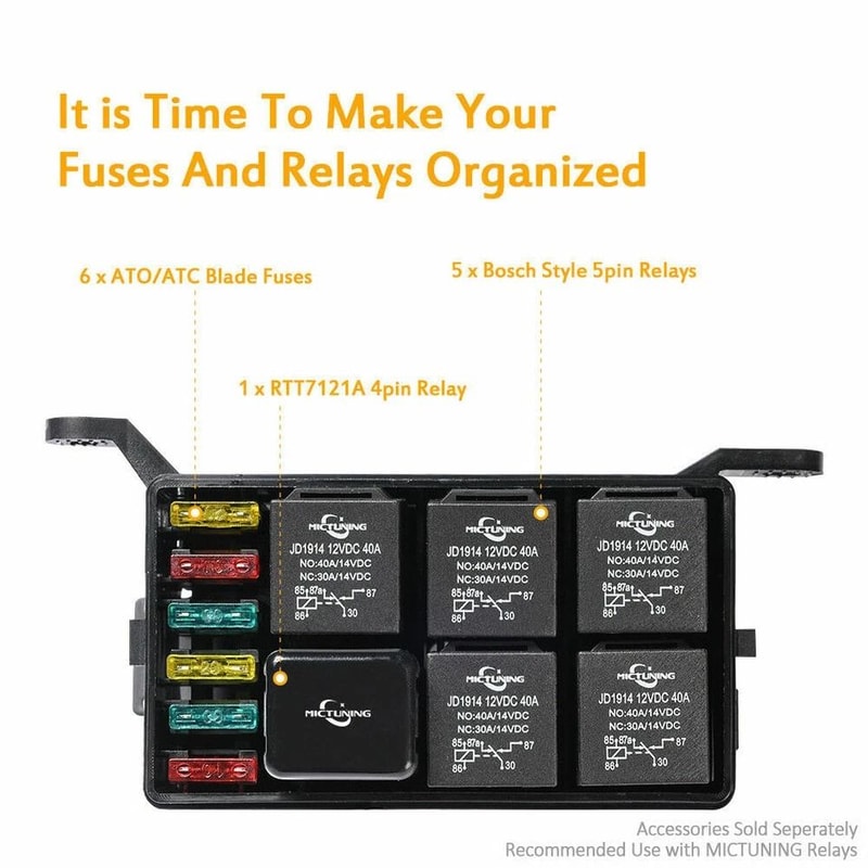 Waterproof Fuse Relay Box For Relays And Blade Fuses 2