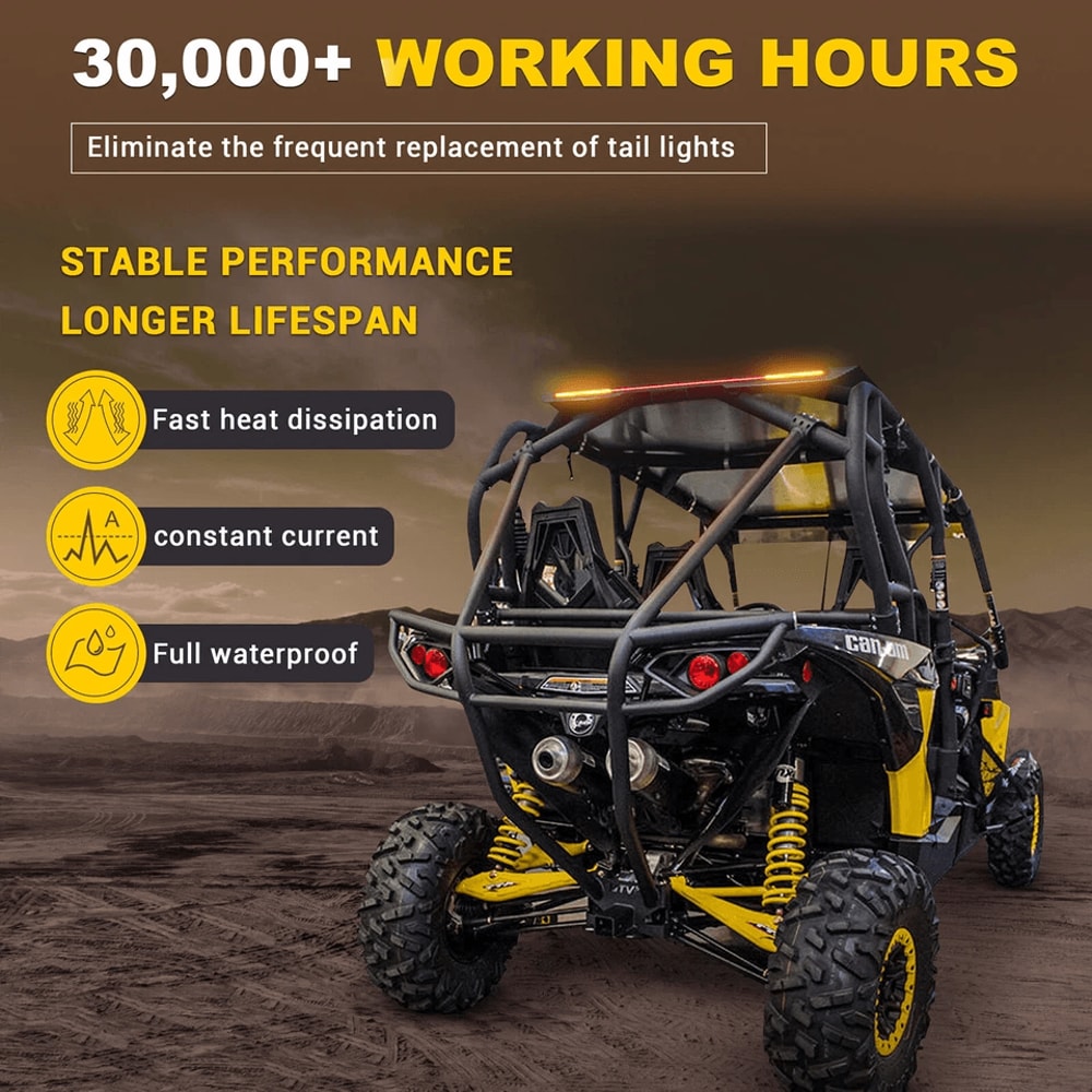 UTV LED Tail Light Strip LED Brake Turn Signal Bar For ATV Golf Cart 14