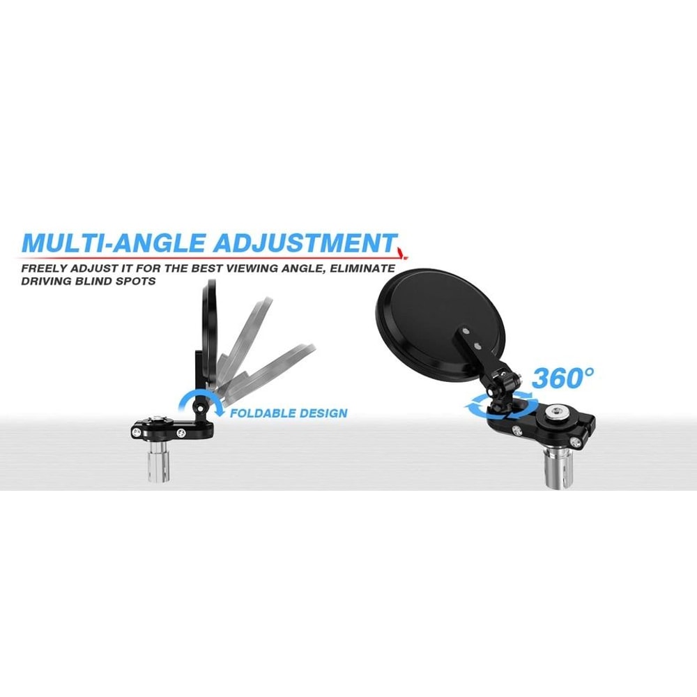 Motorcycle Bar End Mirrors Round Handlebar Pair 9