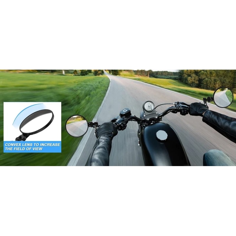 Motorcycle Bar End Mirrors Round Handlebar Pair 11