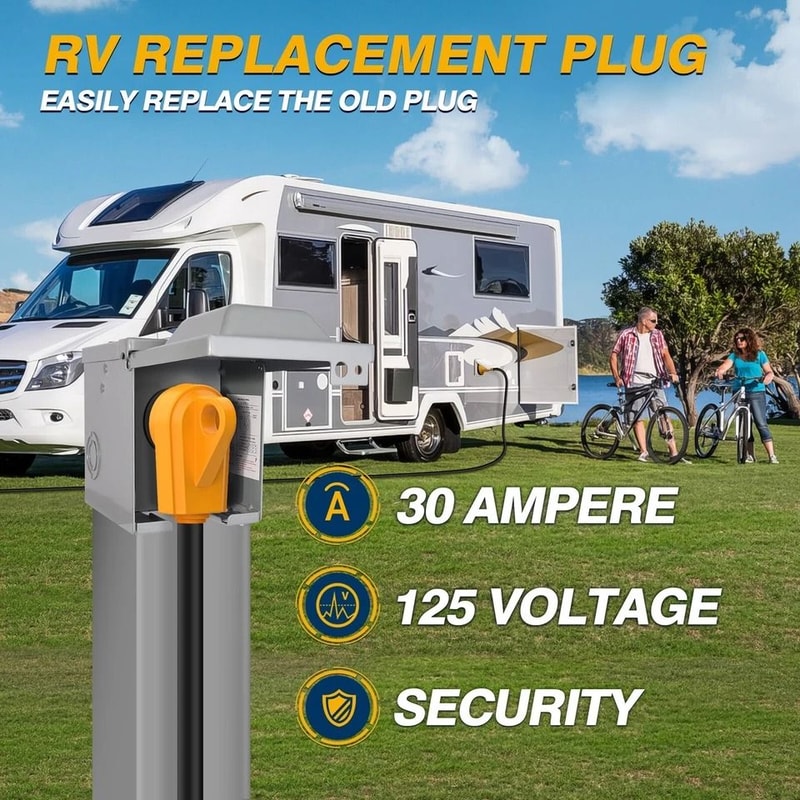 Amp RV Plug NEMA Replacement Connector With Easy Grip Handle 1