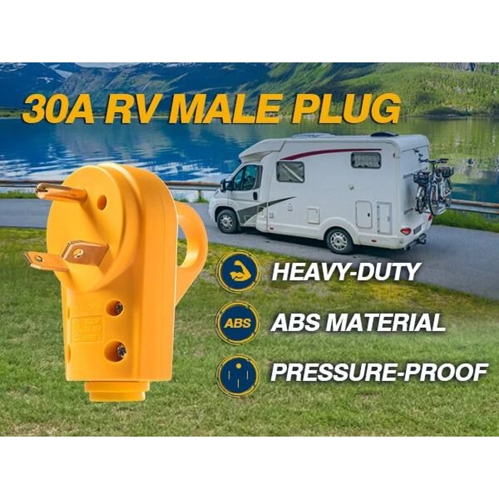 Amp RV Plug NEMA Replacement Connector With Easy Grip Handle 15