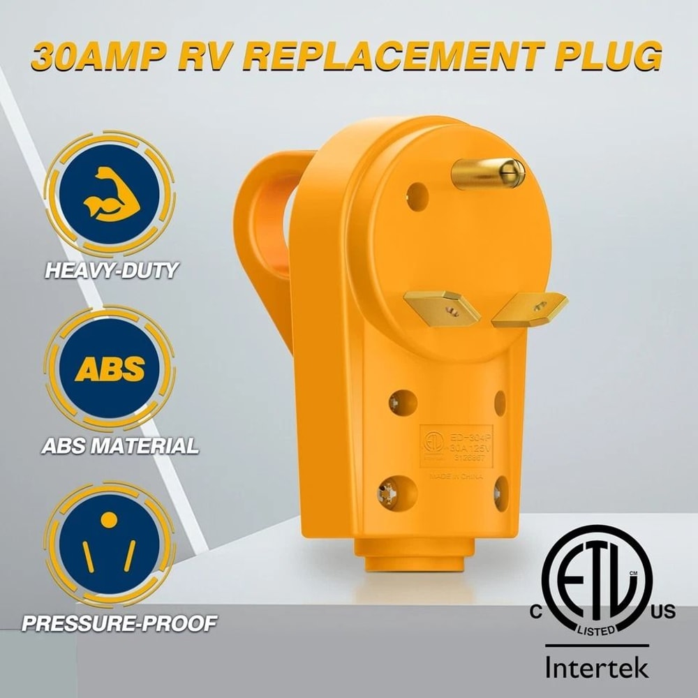 Amp RV Plug NEMA Replacement Connector With Easy Grip Handle 5