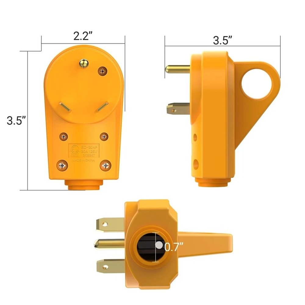 Amp RV Plug NEMA Replacement Connector With Easy Grip Handle 6