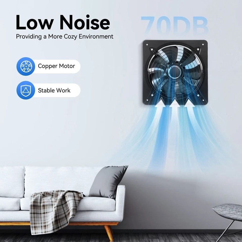 Silent Wall Exhaust Fan For Bathroom Kitchen And Garage Ventilation 3