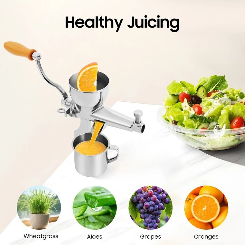 Manual Stainless Steel Wheatgrass Juicer Heavy Duty Hand Crank Fruit Vegetable Extractor 3