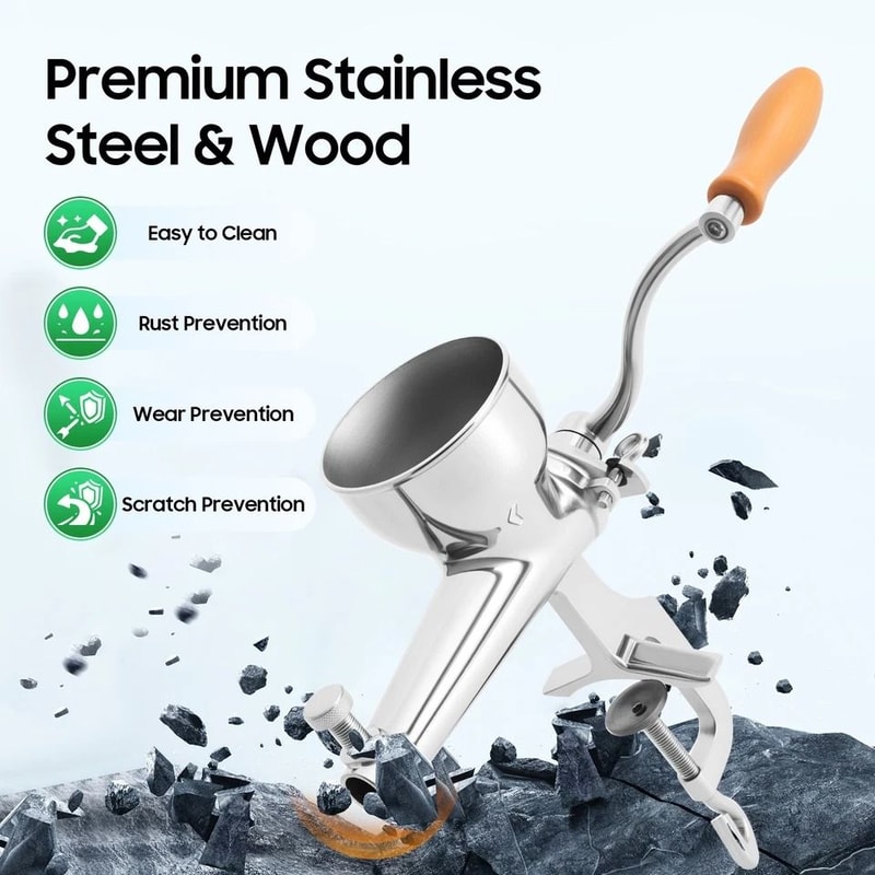 Manual Stainless Steel Wheatgrass Juicer Heavy Duty Hand Crank Fruit Vegetable Extractor 5