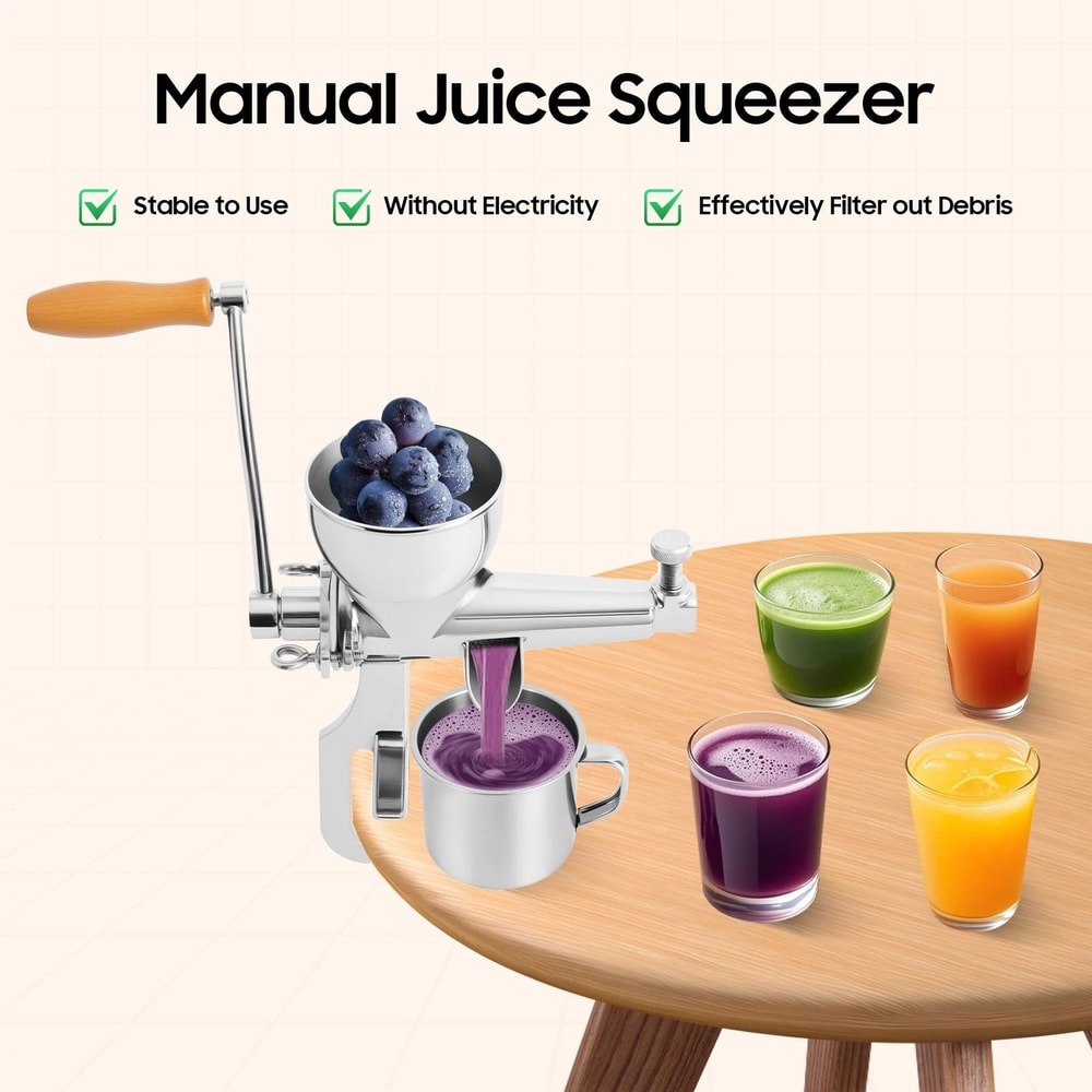 Manual Stainless Steel Wheatgrass Juicer Heavy Duty Hand Crank Fruit Vegetable Extractor 8