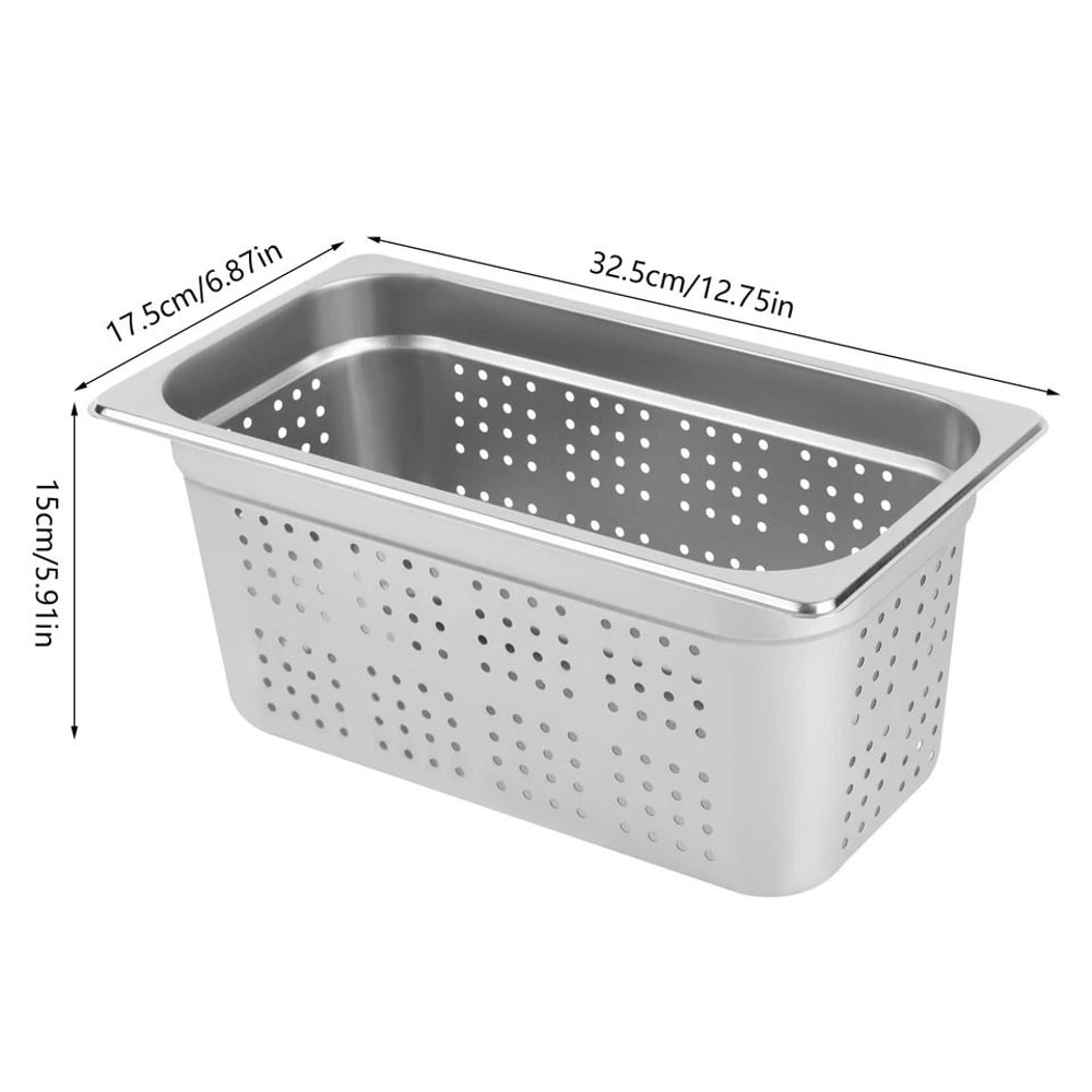 Size Steam Table Pan Deep Perforated Stainless Steel 5