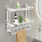Tempered Glass Bathroom Shelf Wall Mounted Stainless Steel Rack 0