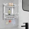 Tempered Glass Bathroom Shelf Wall Mounted Stainless Steel Rack 4