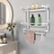 Tempered Glass Bathroom Shelf Wall Mounted Stainless Steel Rack 5