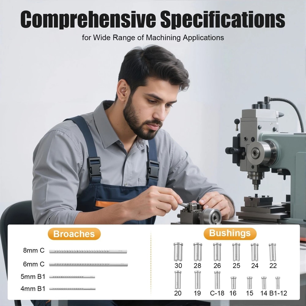 Premium HSS Metric Keyway Broach Set Piece Precision Broaching Tools Kit 9