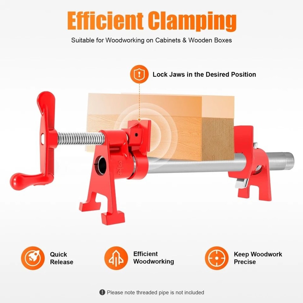 Wood Gluing Pipe Clamps Set Heavy Duty Cast Iron Woodworking Clamps 1