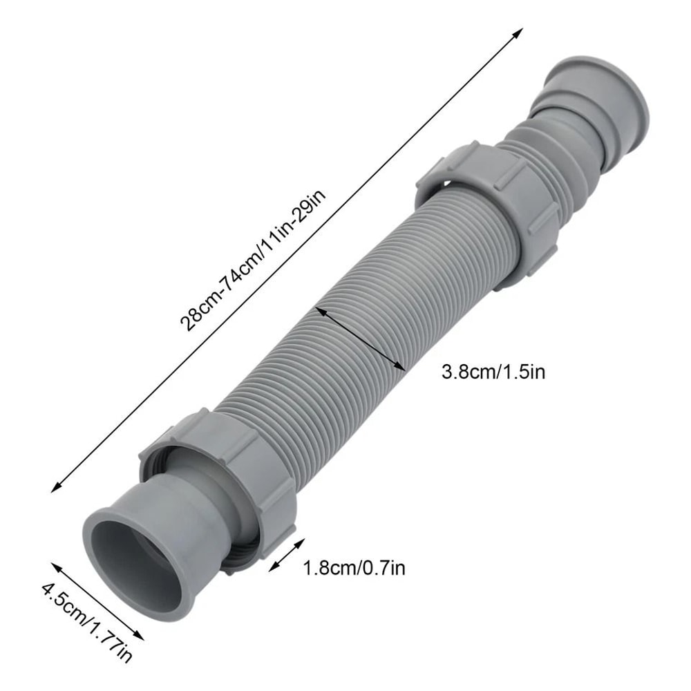 Adjustable Flexible Kitchen Sink Drain Pipe Hose Kit Universal Tubular Drain Tubing 1