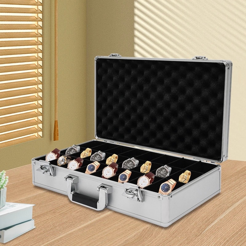 Premium Aluminum Watch Display Briefcase Watch Storage Case Organizer 0